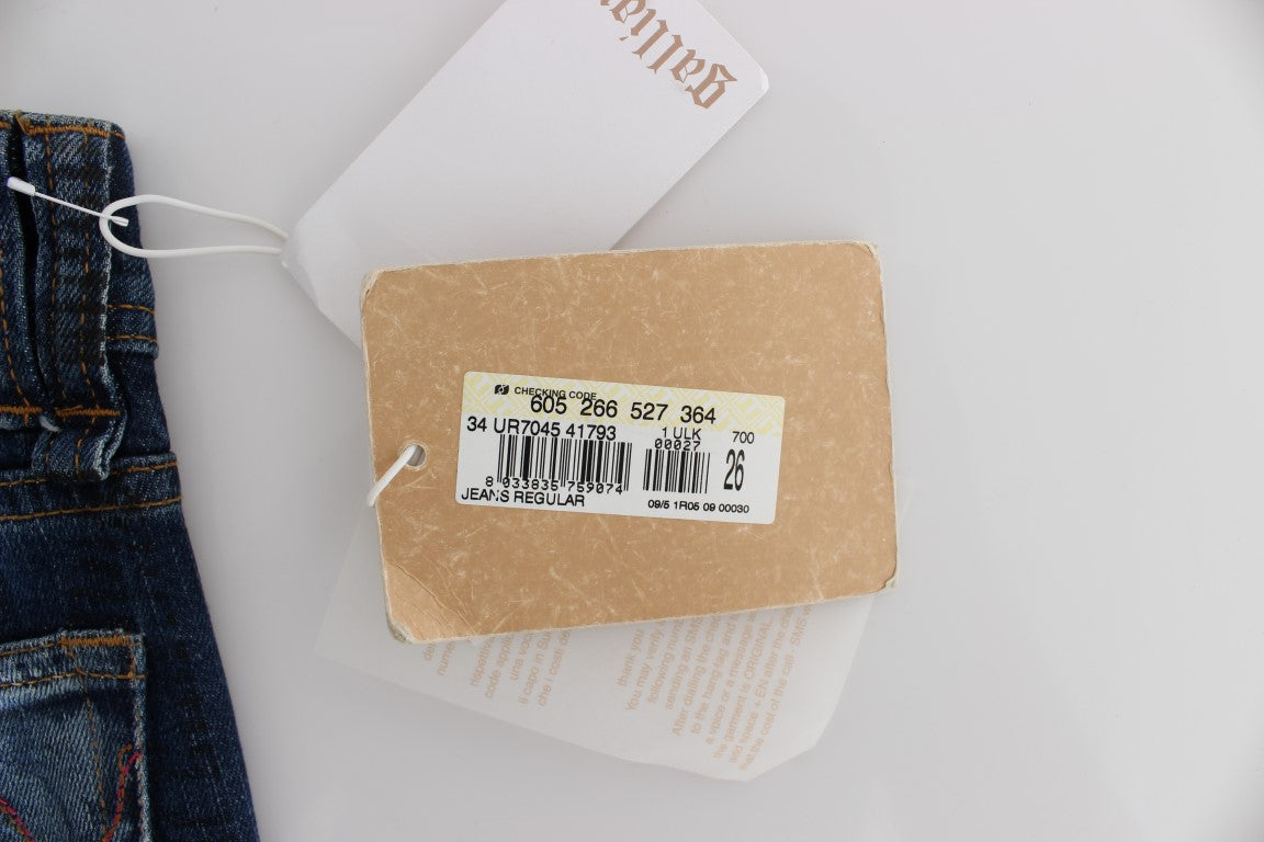 Blaue Baumwollmischung Slim Fit Bootcut Jeans