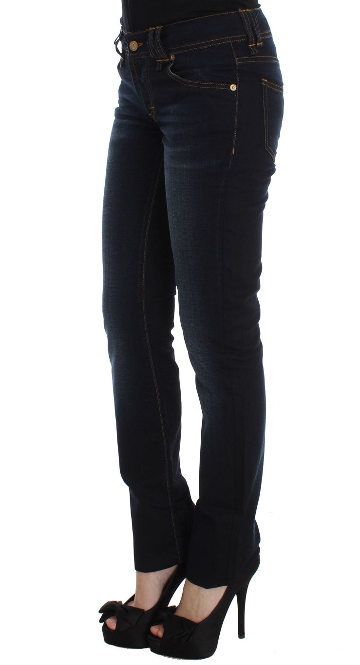 Blaue Waschung Baumwolle Slim Fit Jeans
