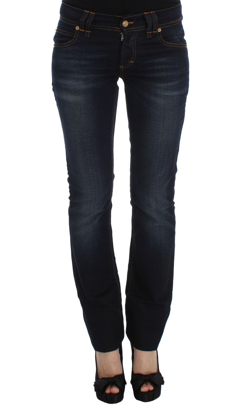 Blaue Waschung Baumwolle Slim Fit Jeans