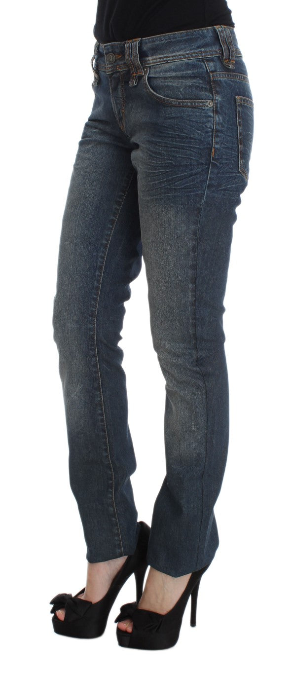 Blaue Waschung Baumwollmischung Slim Fit Jeans