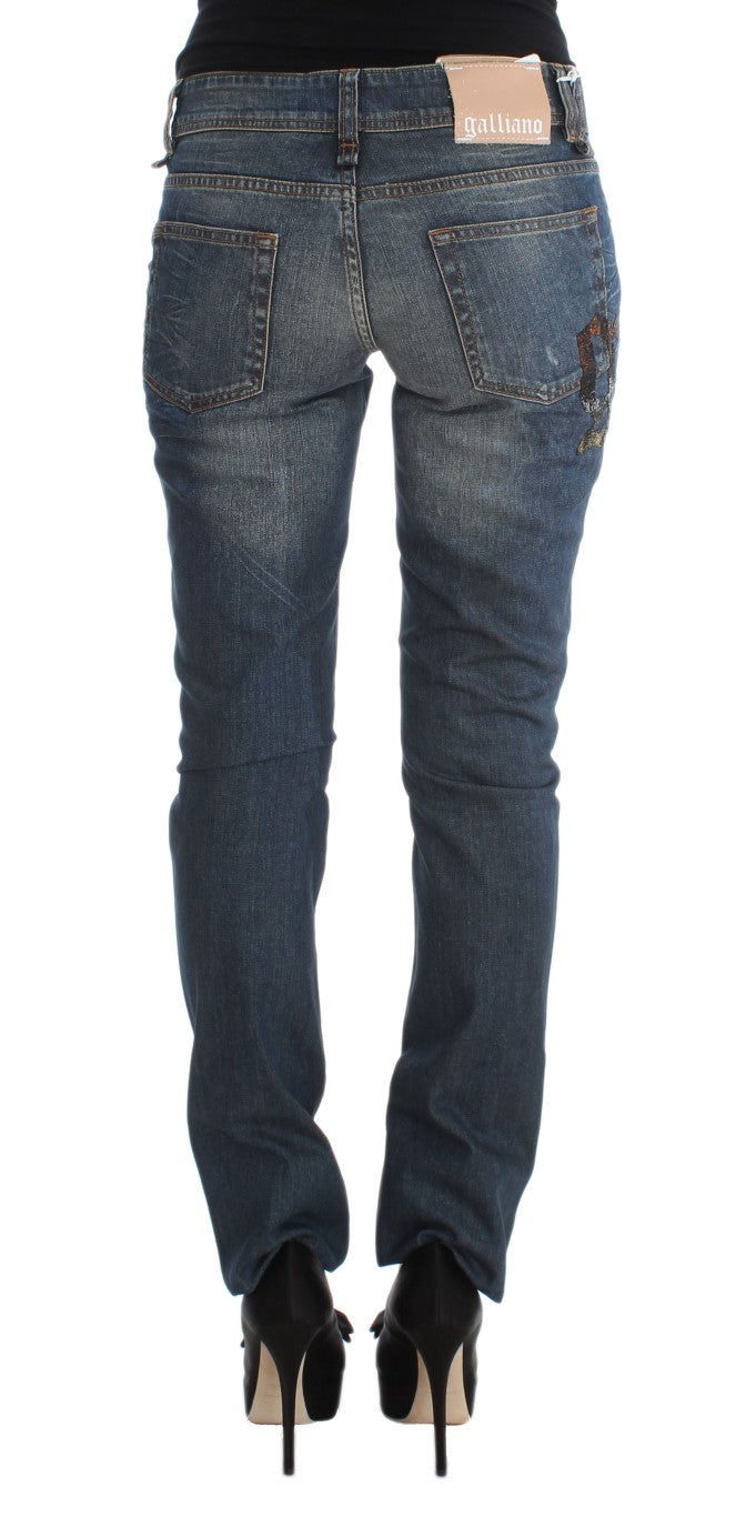 Blaue Waschung Baumwollmischung Slim Fit Jeans