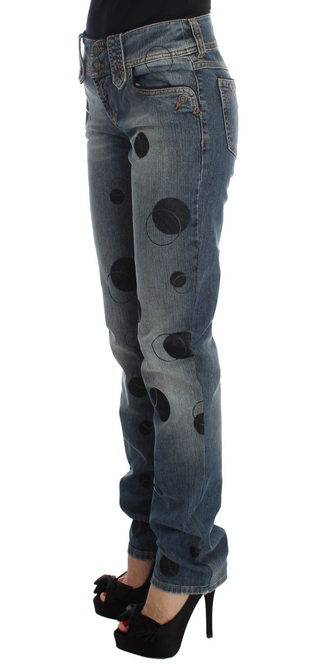 Blaue Baumwollmischung Slim Fit Bootcut Jeans