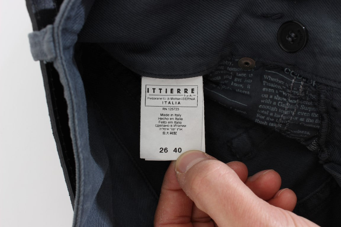 Blaue Baumwollmischung Slim Fit Jeans mit hoher Taille