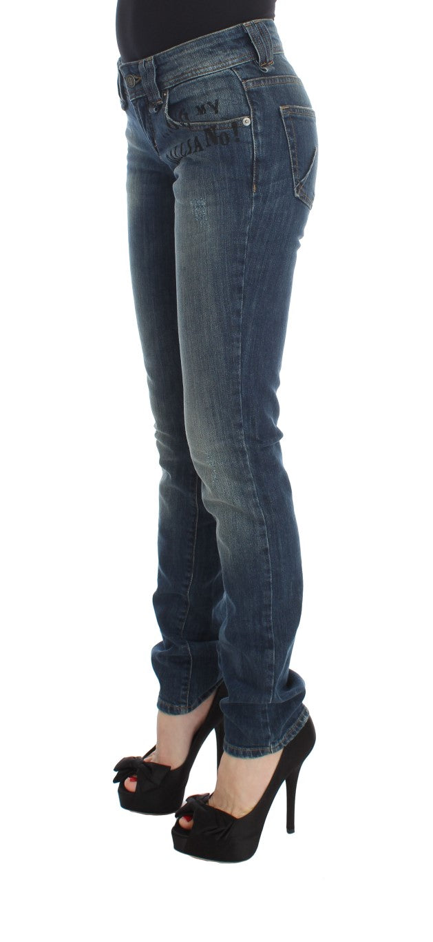 Blaue Waschung Baumwollmischung Slim Fit Jeans