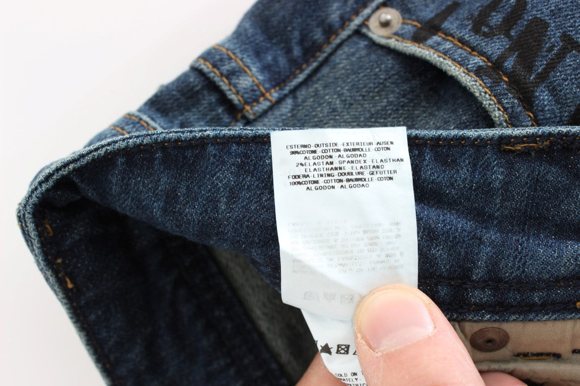 Blaue Waschung Baumwollmischung Slim Fit Jeans