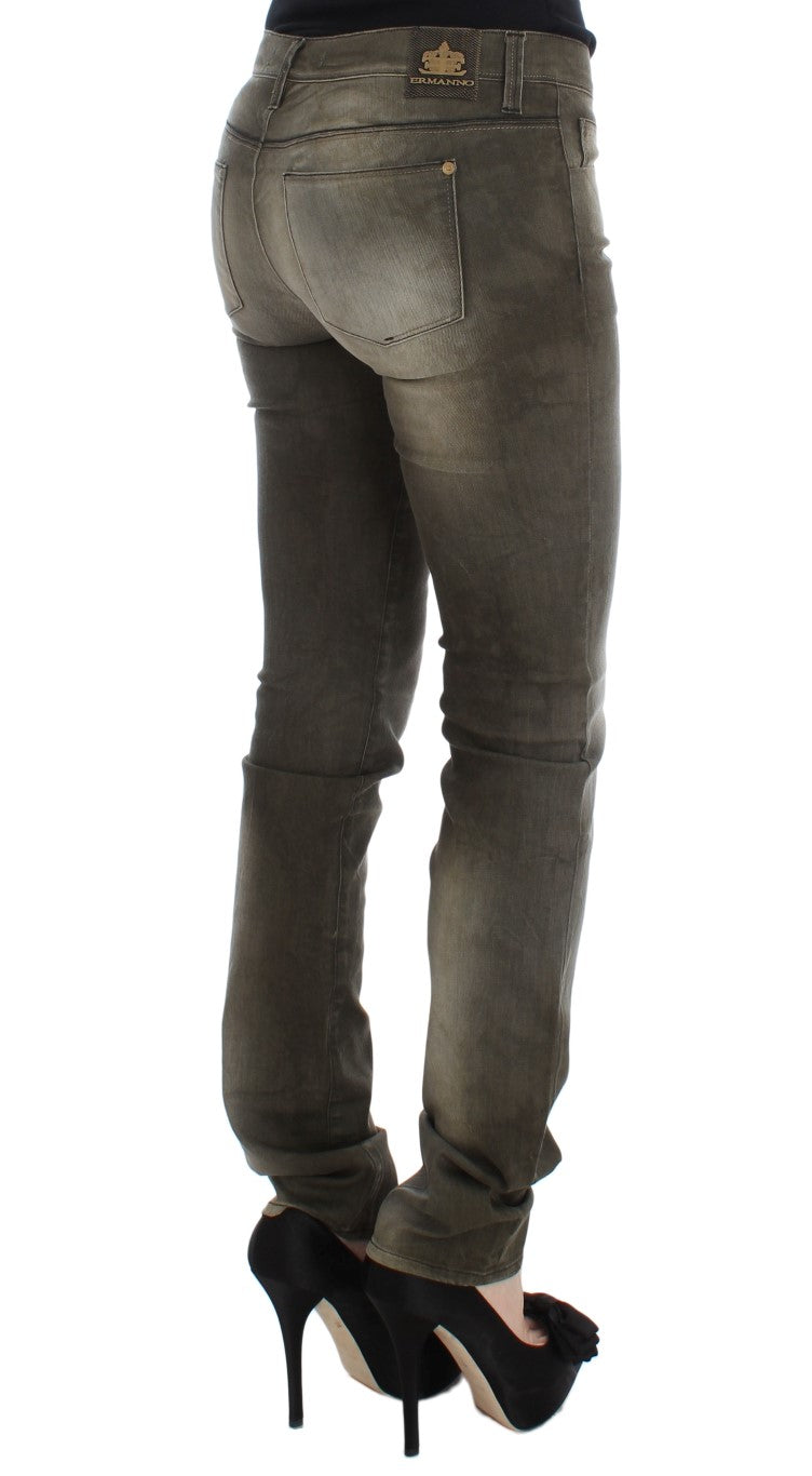 Slim Fit Jeans mit grauer Waschung aus Baumwollmischung