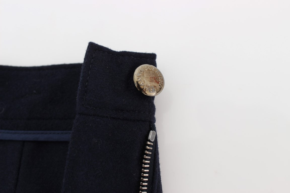 Blaue Schurwollhose Slim Fit Casual Pants