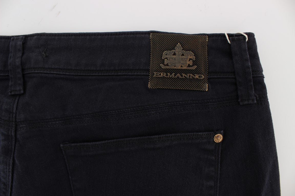 Blaue Baumwollmischung Casual Fit Hose