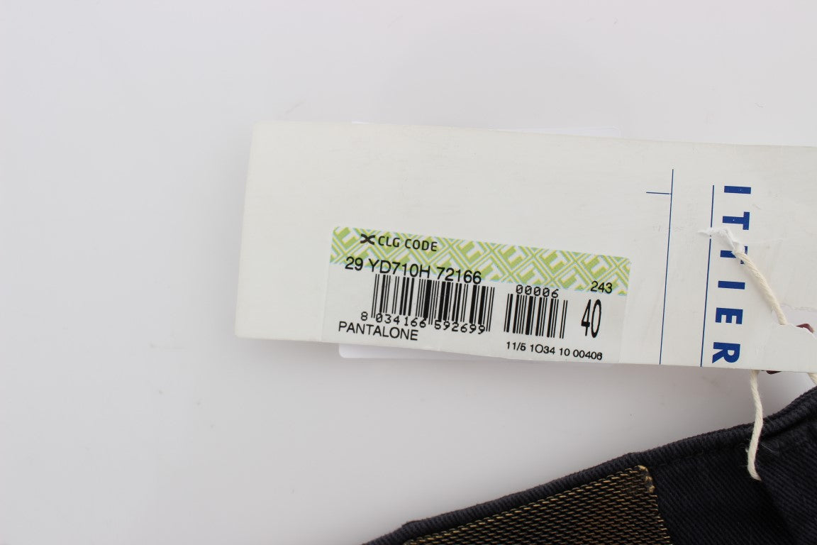 Blaue Baumwollmischung Casual Fit Hose