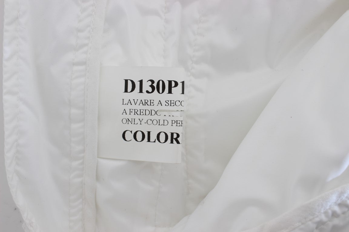 Weiße Nylon gepolsterte Slim Fit Cargohose