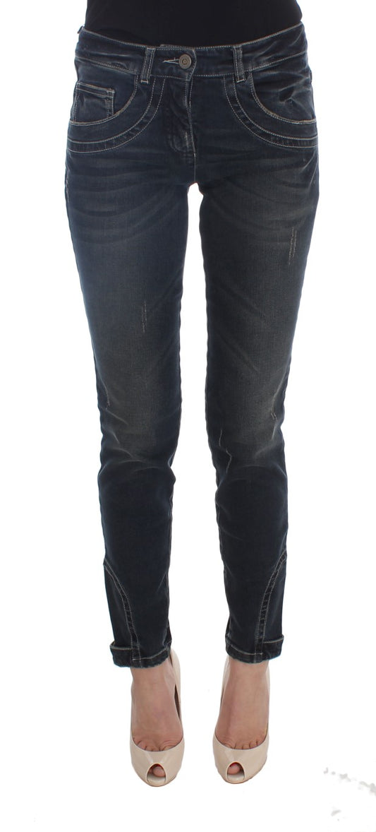 Blaue Slim Fit Jeans aus Baumwollmischung