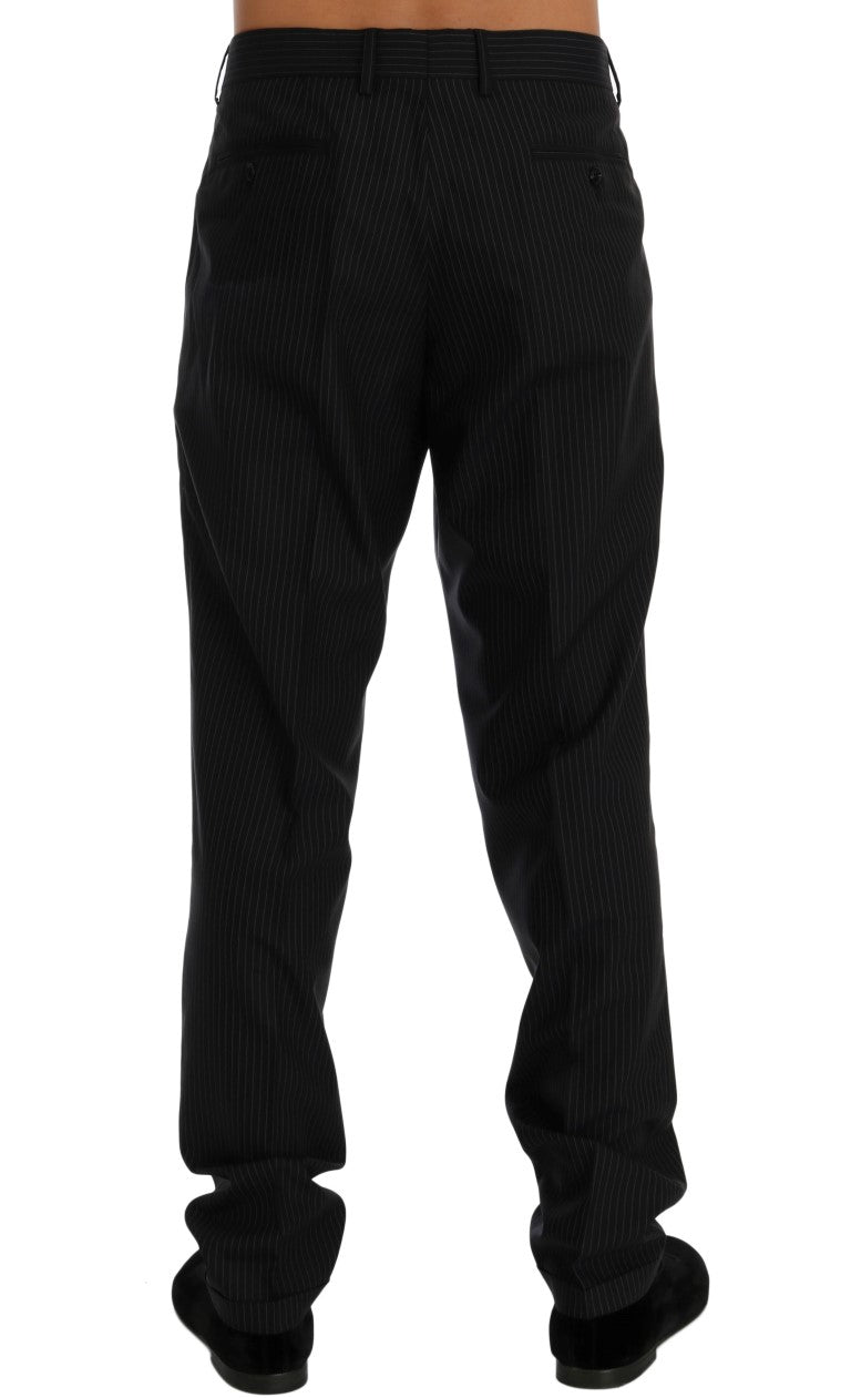 Blaue Woll-Stretch-Kleid-Hose