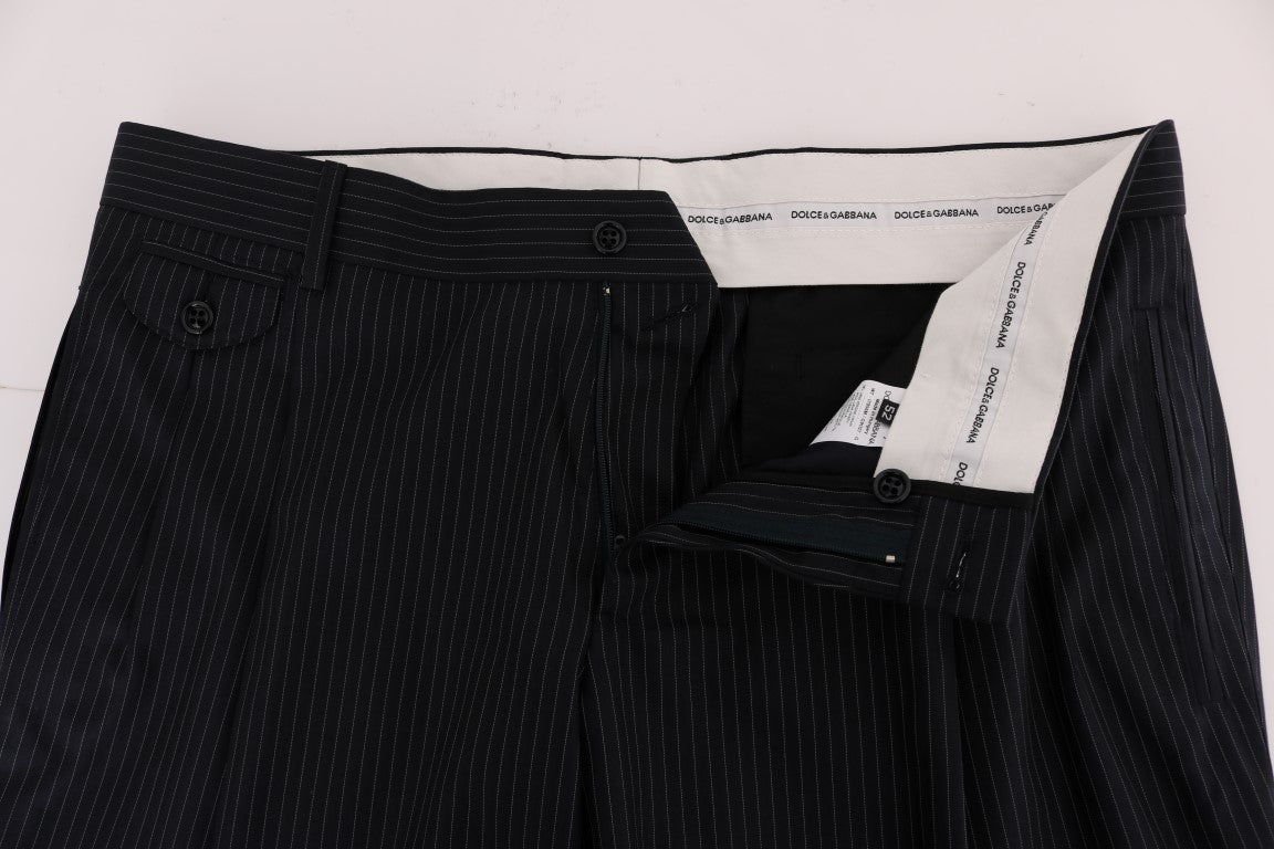 Blaue Woll-Stretch-Kleid-Hose