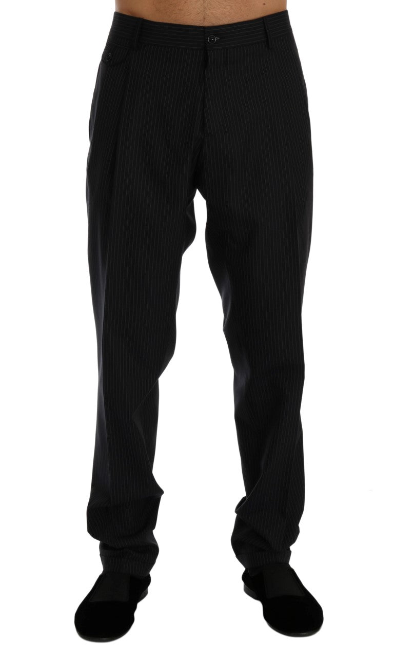 Blaue Woll-Stretch-Kleid-Hose