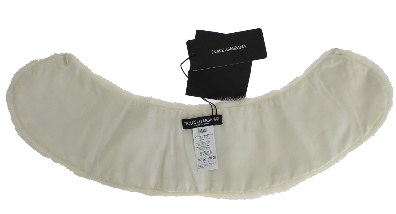 Weißer Nerzpelz-Schulterkragen-Schal