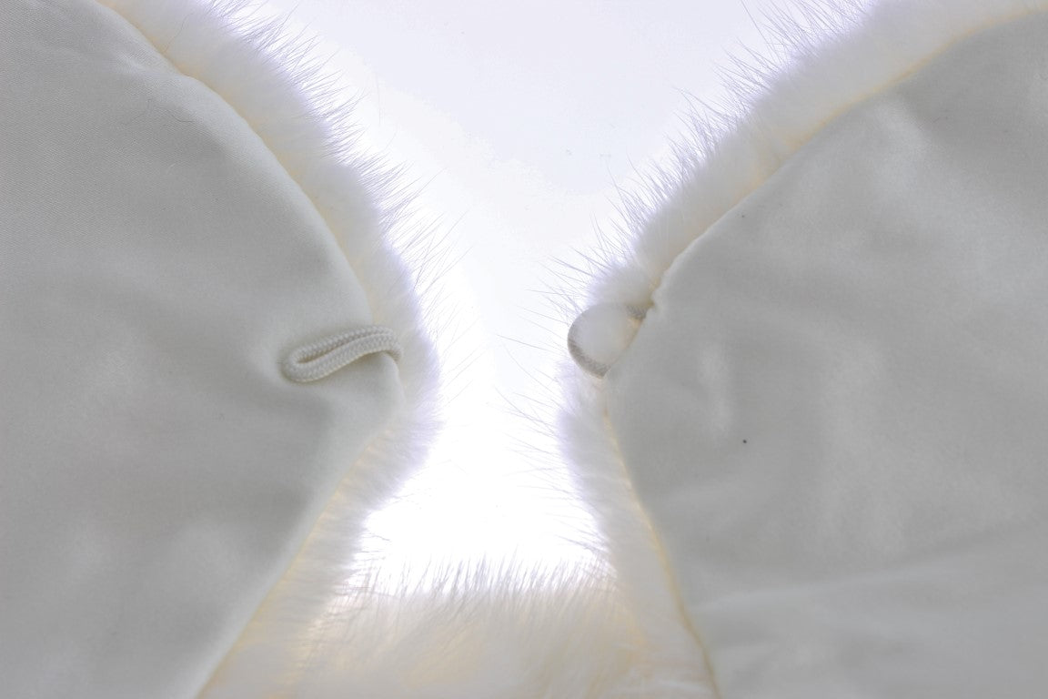 Weißer Nerzpelz-Schulterkragen-Schal