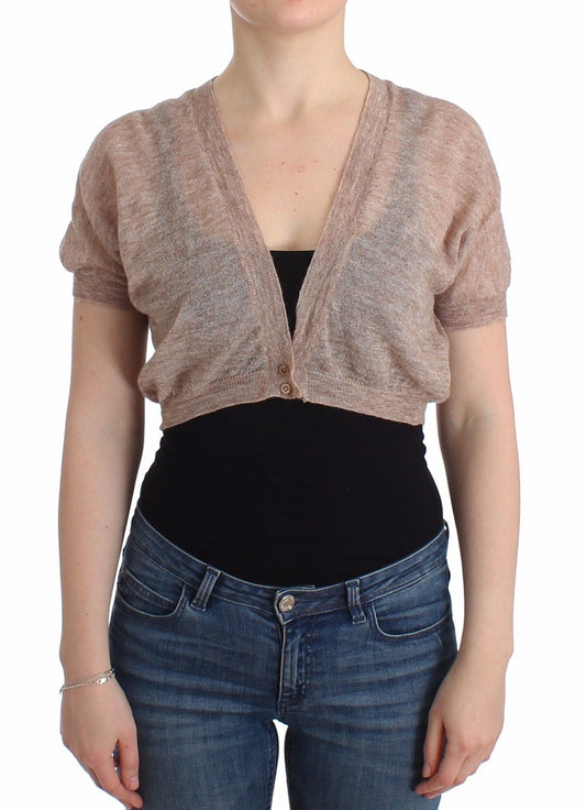 Unterwäsche Strickpullover aus brauner Wolle Strickjacke