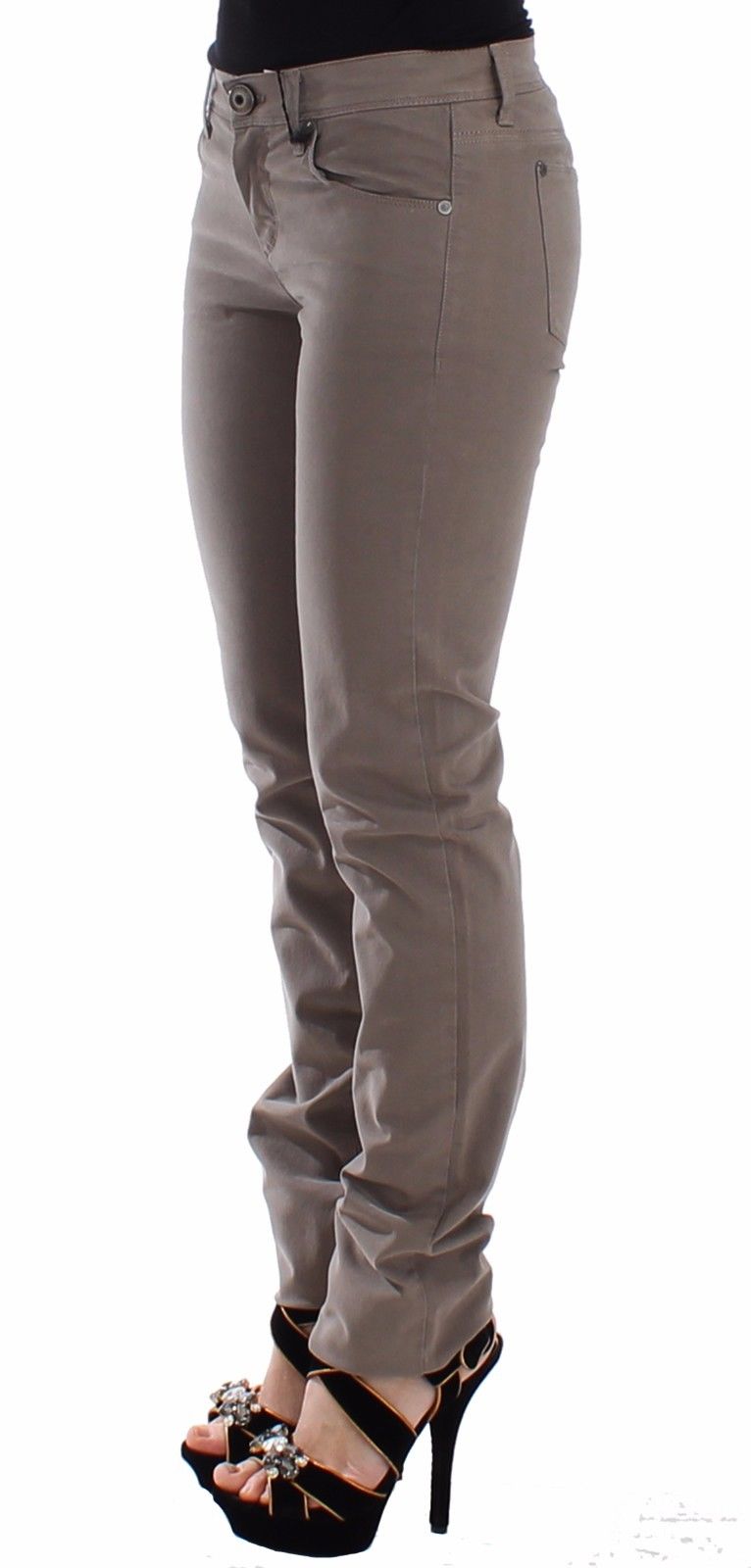 Taupe Beige Schlanke Jeans Denim-Hosen Skinny