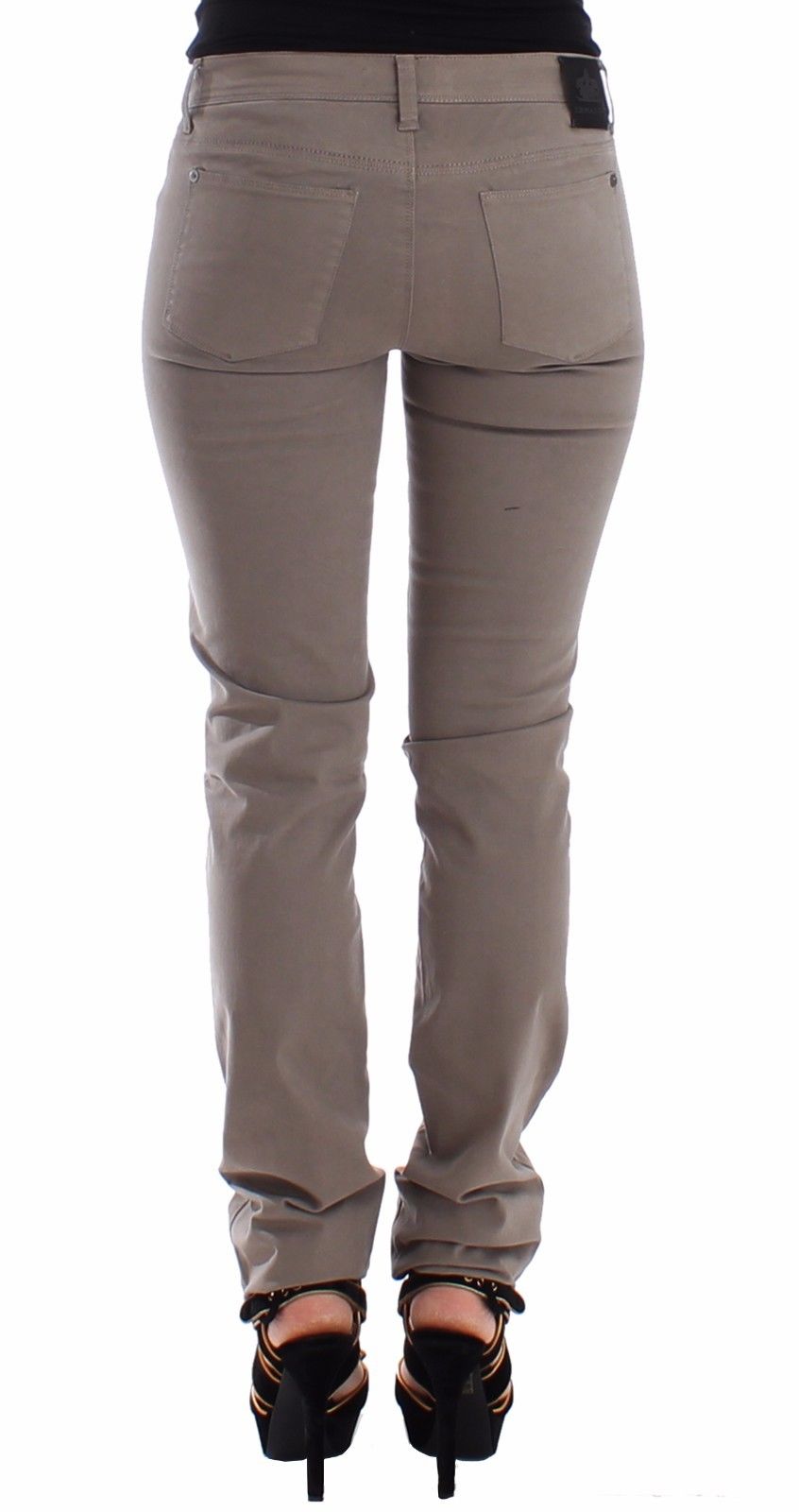 Taupe Beige Schlanke Jeans Denim-Hosen Skinny