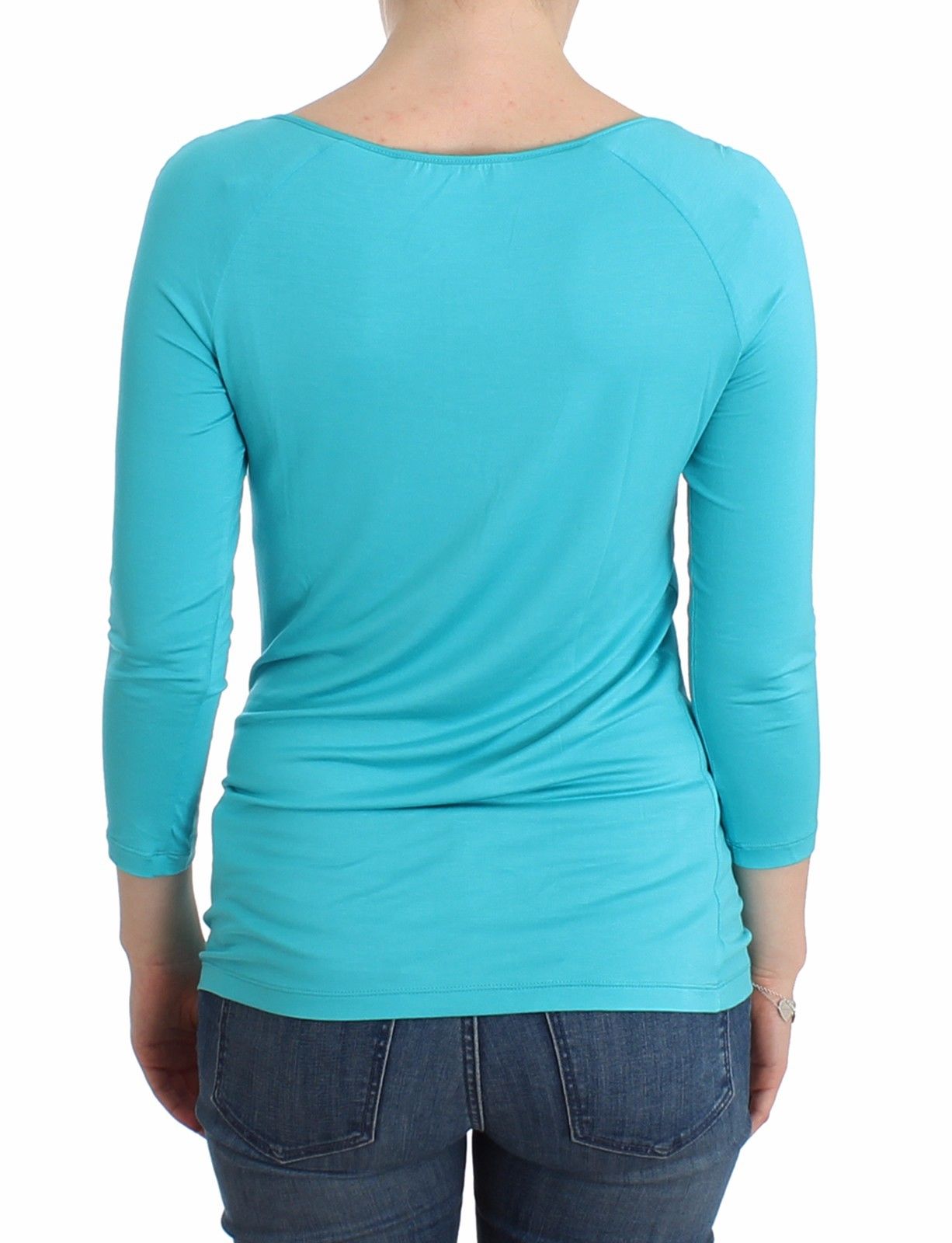 Unterwäsche Blaues Oberteil Bluse Pullover Modal Solid