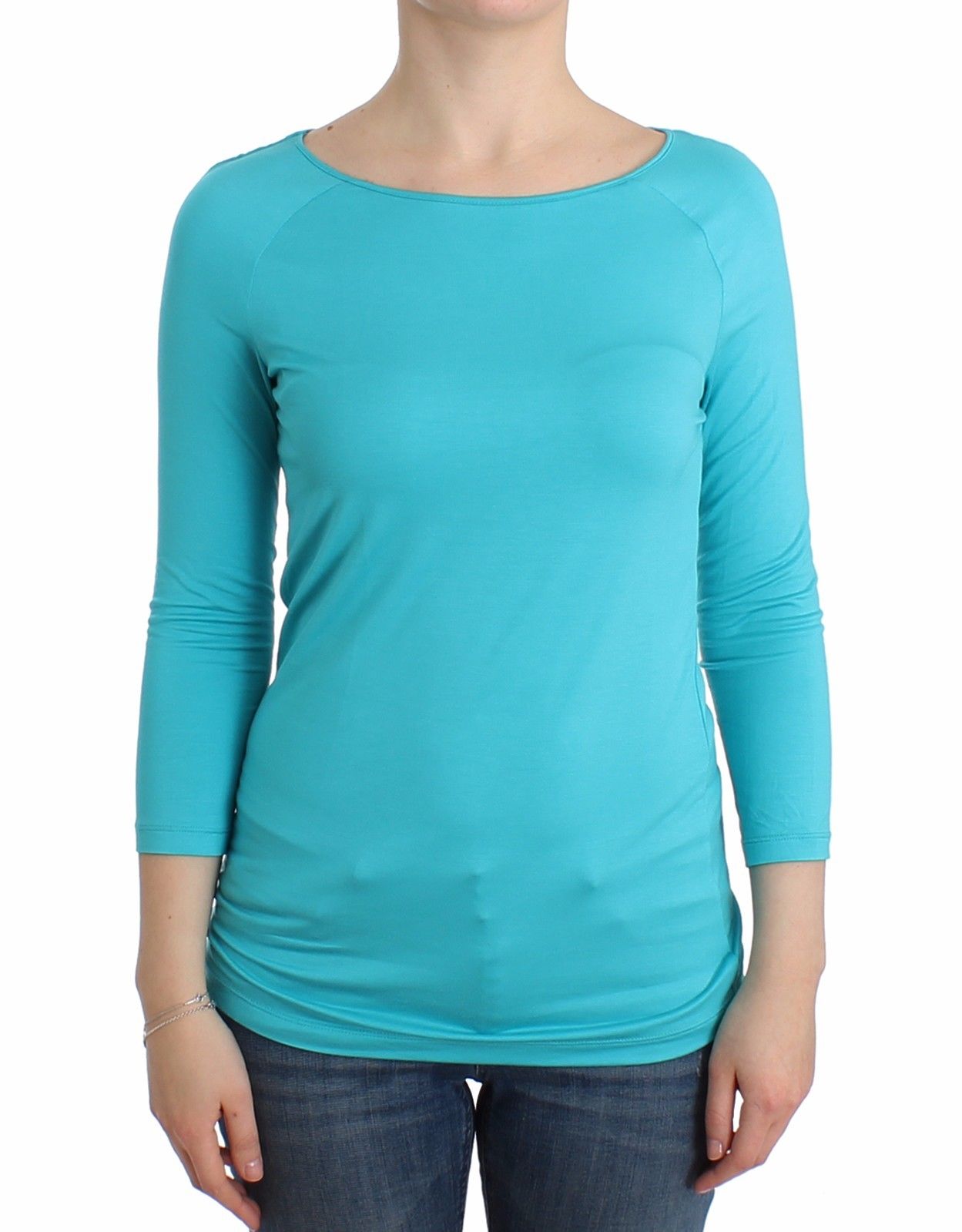 Unterwäsche Blaues Oberteil Bluse Pullover Modal Solid