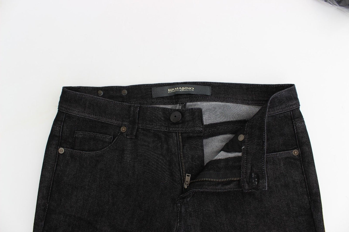 Schwarze Slim Jeans Denim-Hosen Skinny Leg Stretch