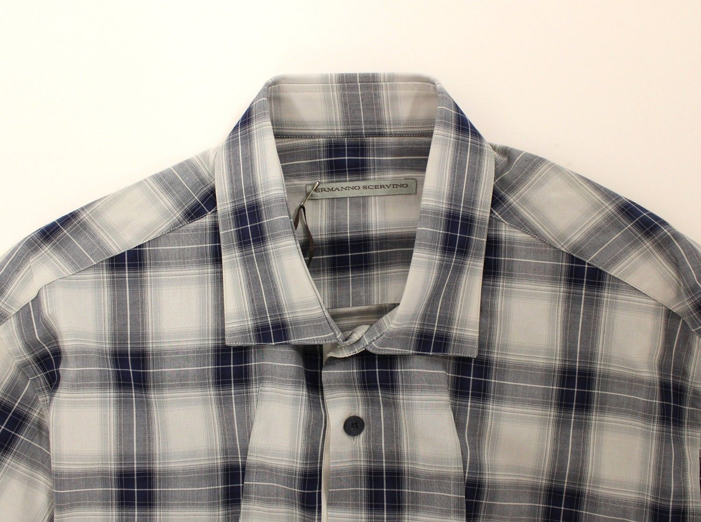 Blau kariertes Freizeithemd aus Baumwolle