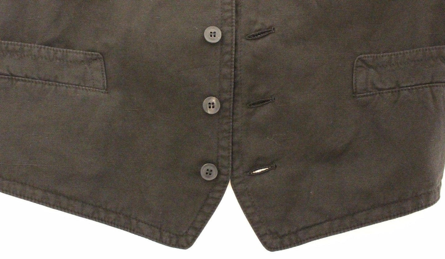 Schwarzes Flachs-Baumwollkleid Weste Blazer