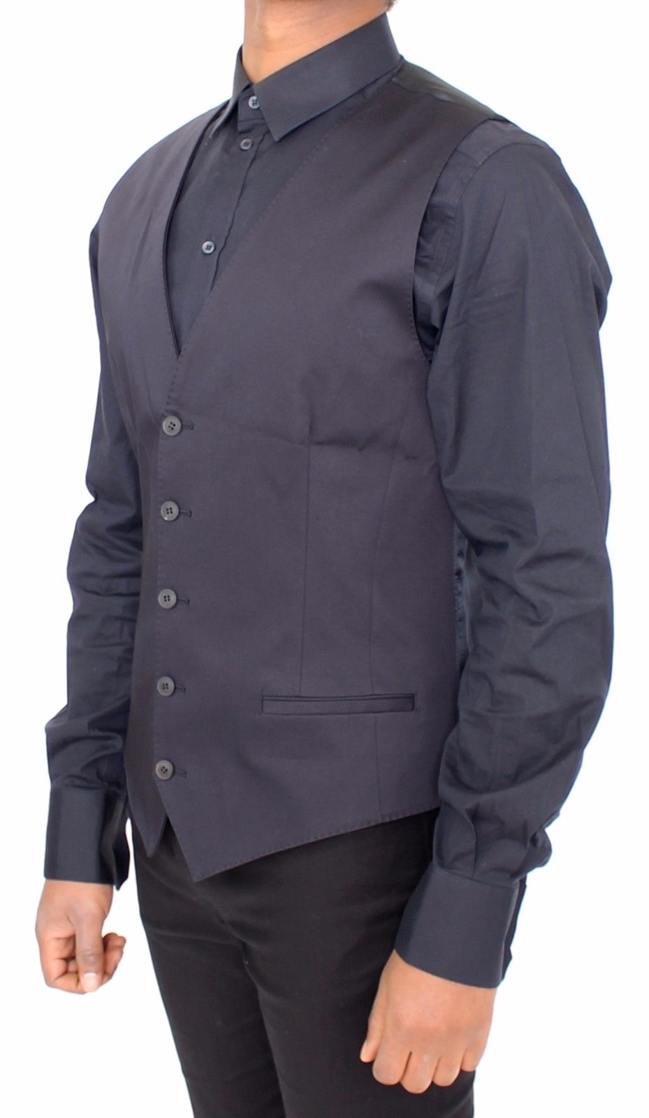 Blauer Baumwoll-Stretchwesten-Blazer