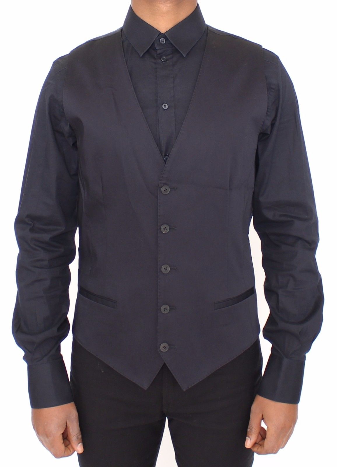 Blauer Baumwoll-Stretchwesten-Blazer