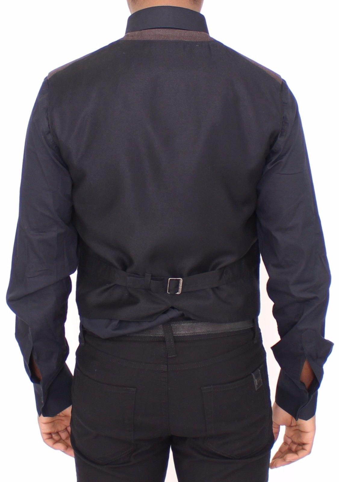 Braunes Baumwollmischung Kleid Weste Gilet