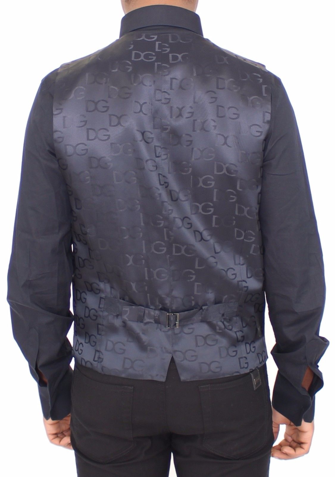 Blauer Baumwoll-Stretchwesten-Blazer