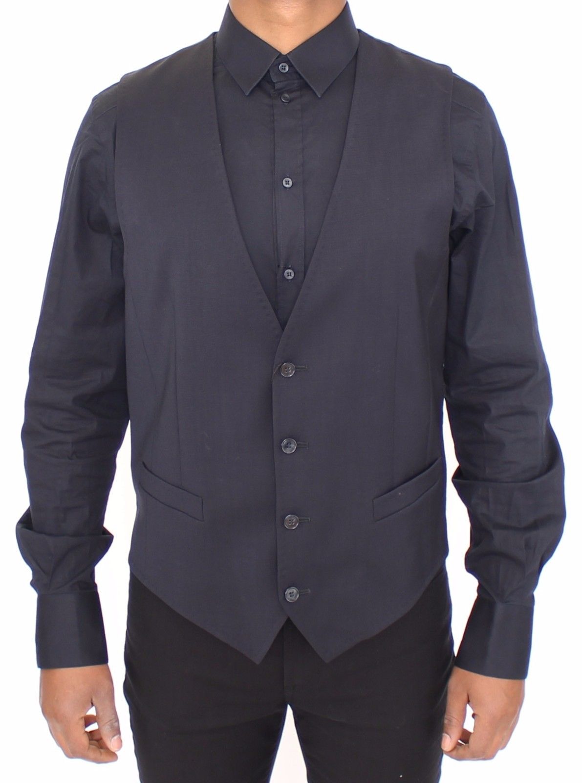 Blauer Baumwoll-Stretchwesten-Blazer