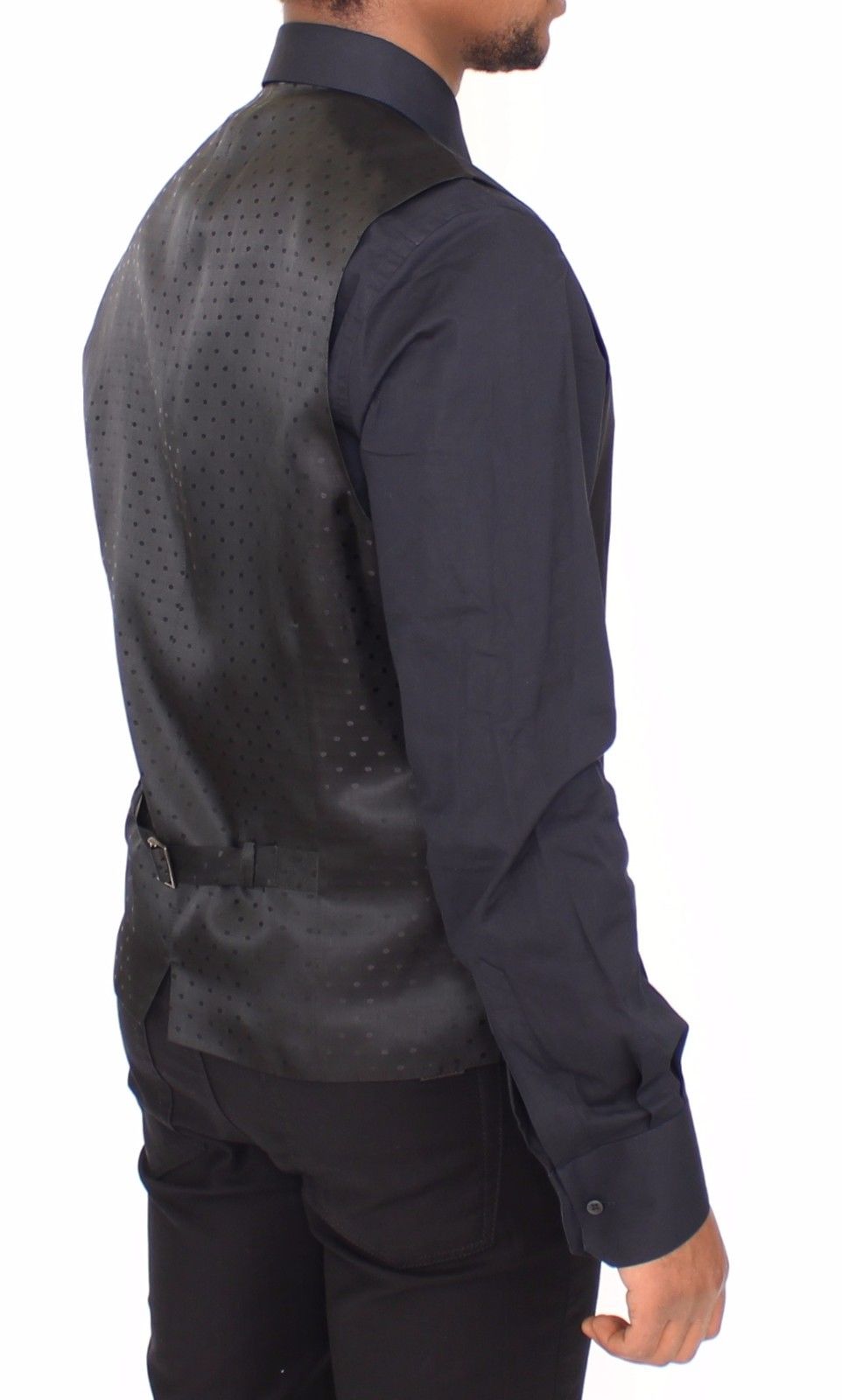 Schwarze Wolle Formal Dress Vest Gilet Jacke