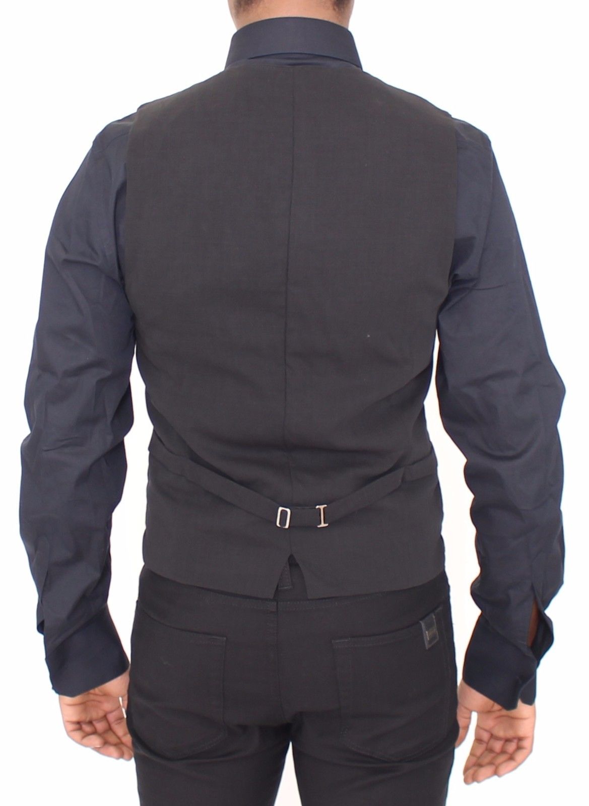 Schwarze Wolle Formal Dress Vest Gilet Jacke