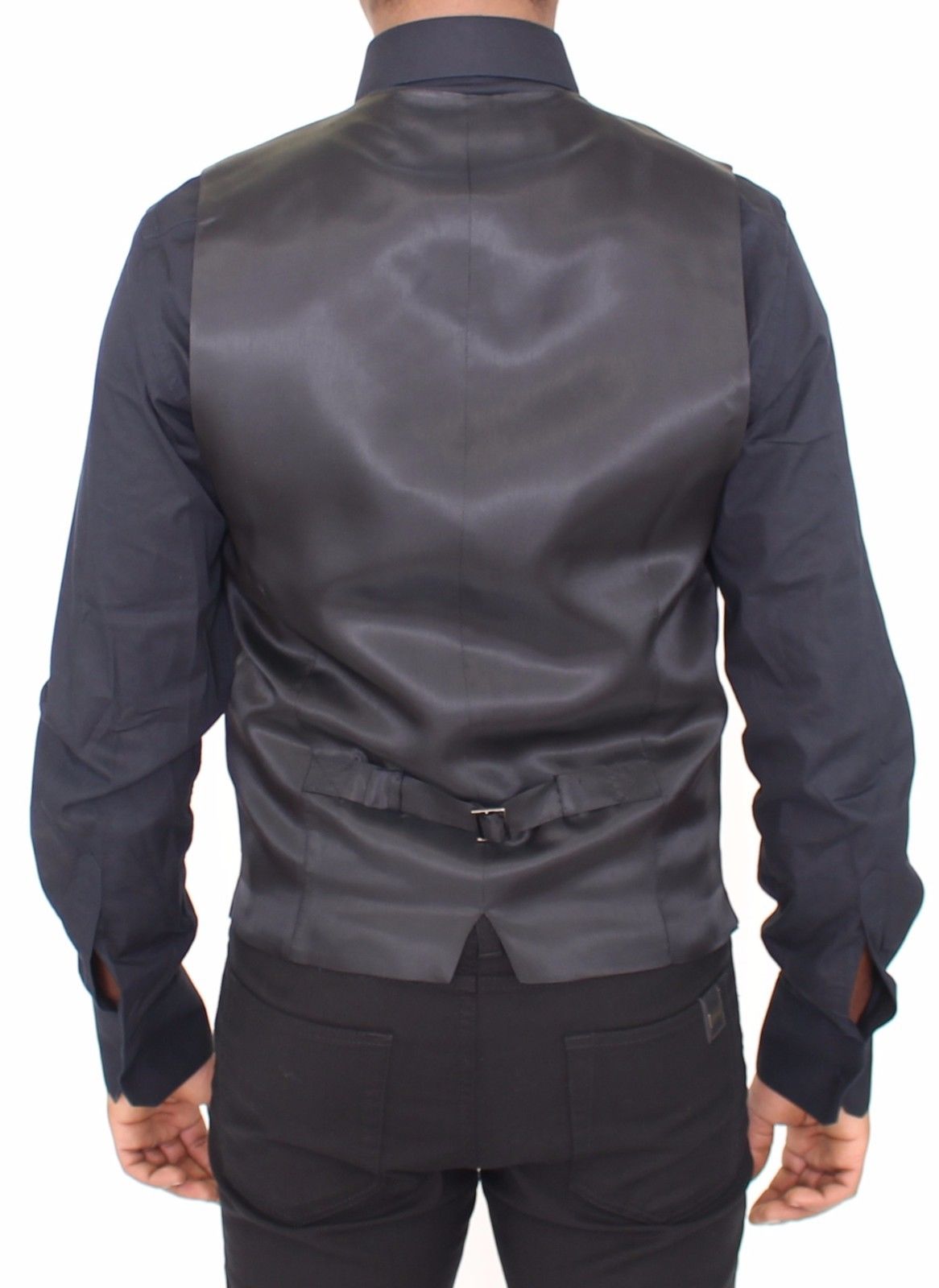 Blaue Wolle Formal Dress Vest Gilet Jacke