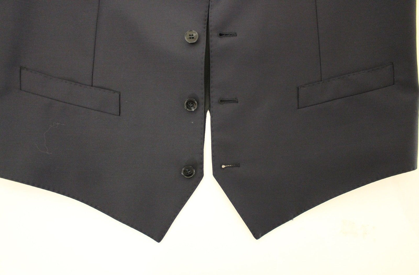 Blaue Wolle Formal Dress Vest Gilet Jacke