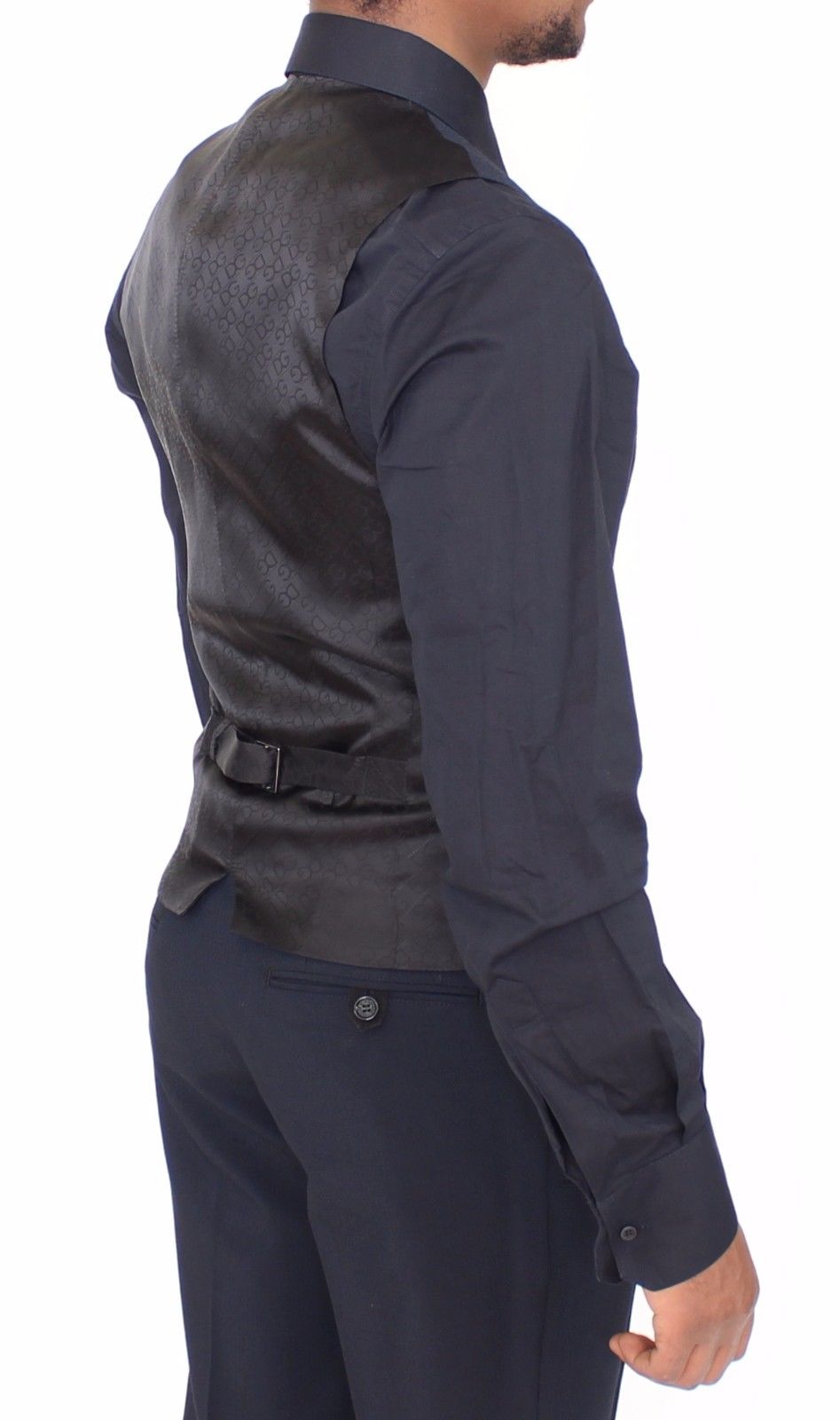 Blaue Wolle Formal Dress Vest Gilet Jacke