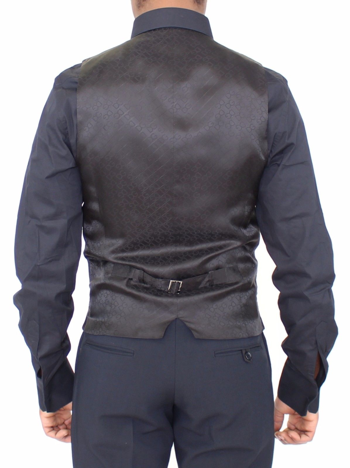 Blaue Wollweste für formelle Anlässe Weste Gilet