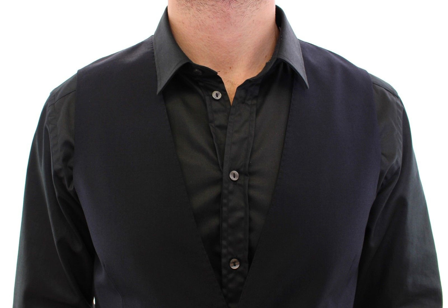 Blaue Wollmischung Formal Dress Vest Gilet