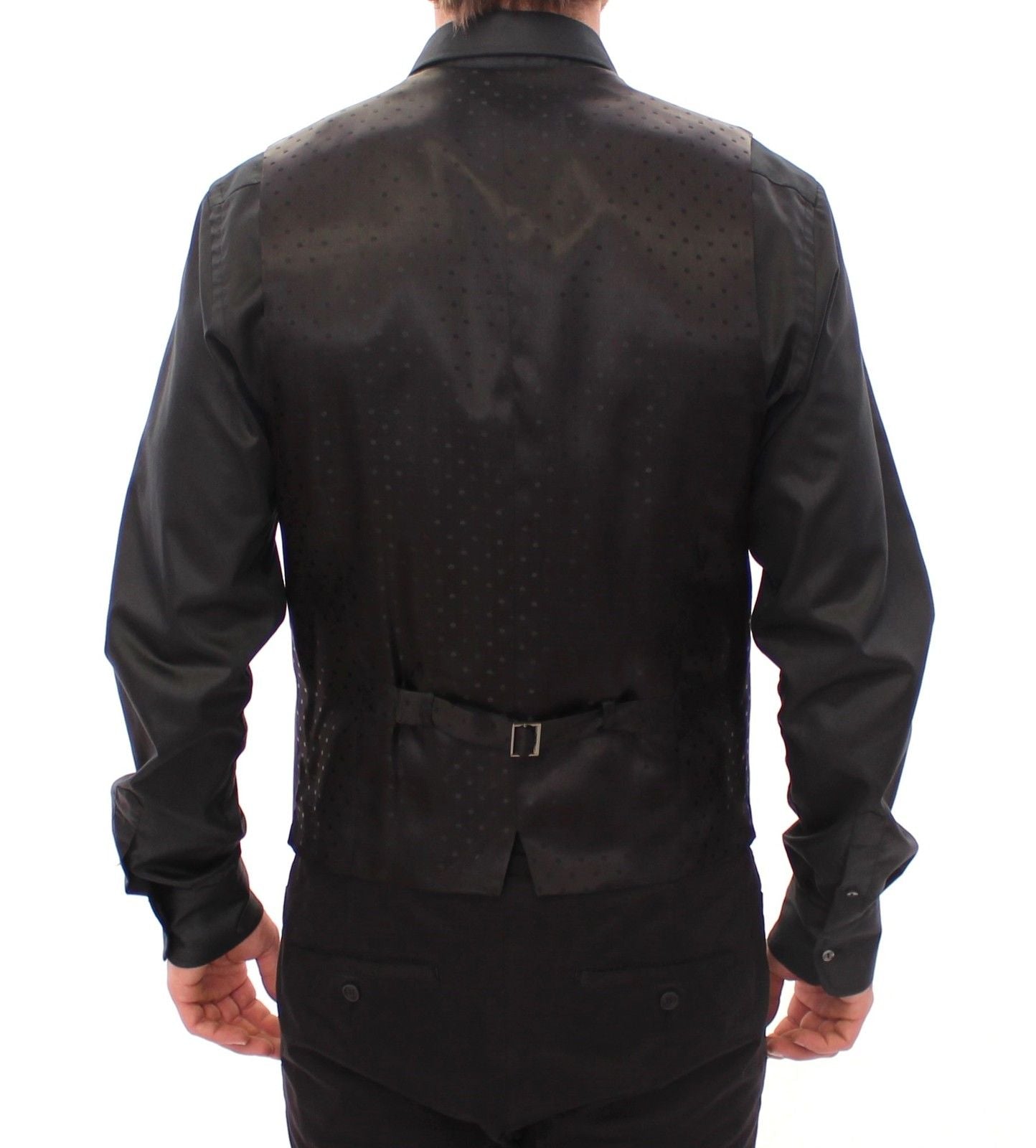 Blaues Woll-Seiden-Kleid Weste Gilet