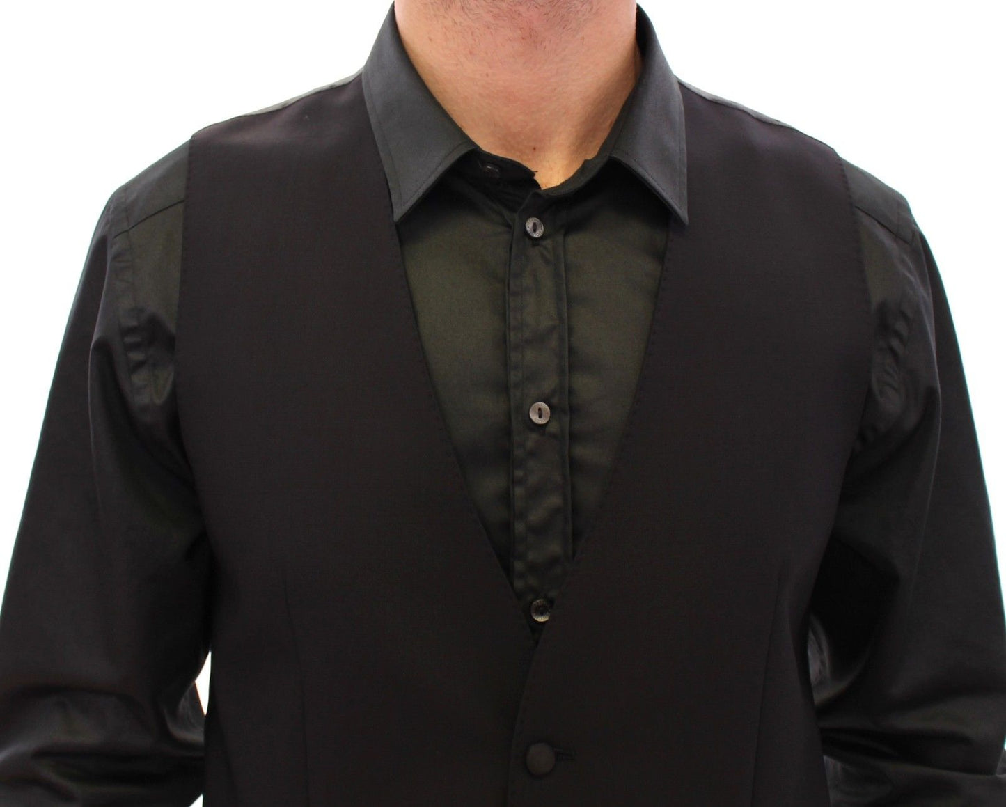 Blaues Woll-Seiden-Kleid Weste Gilet