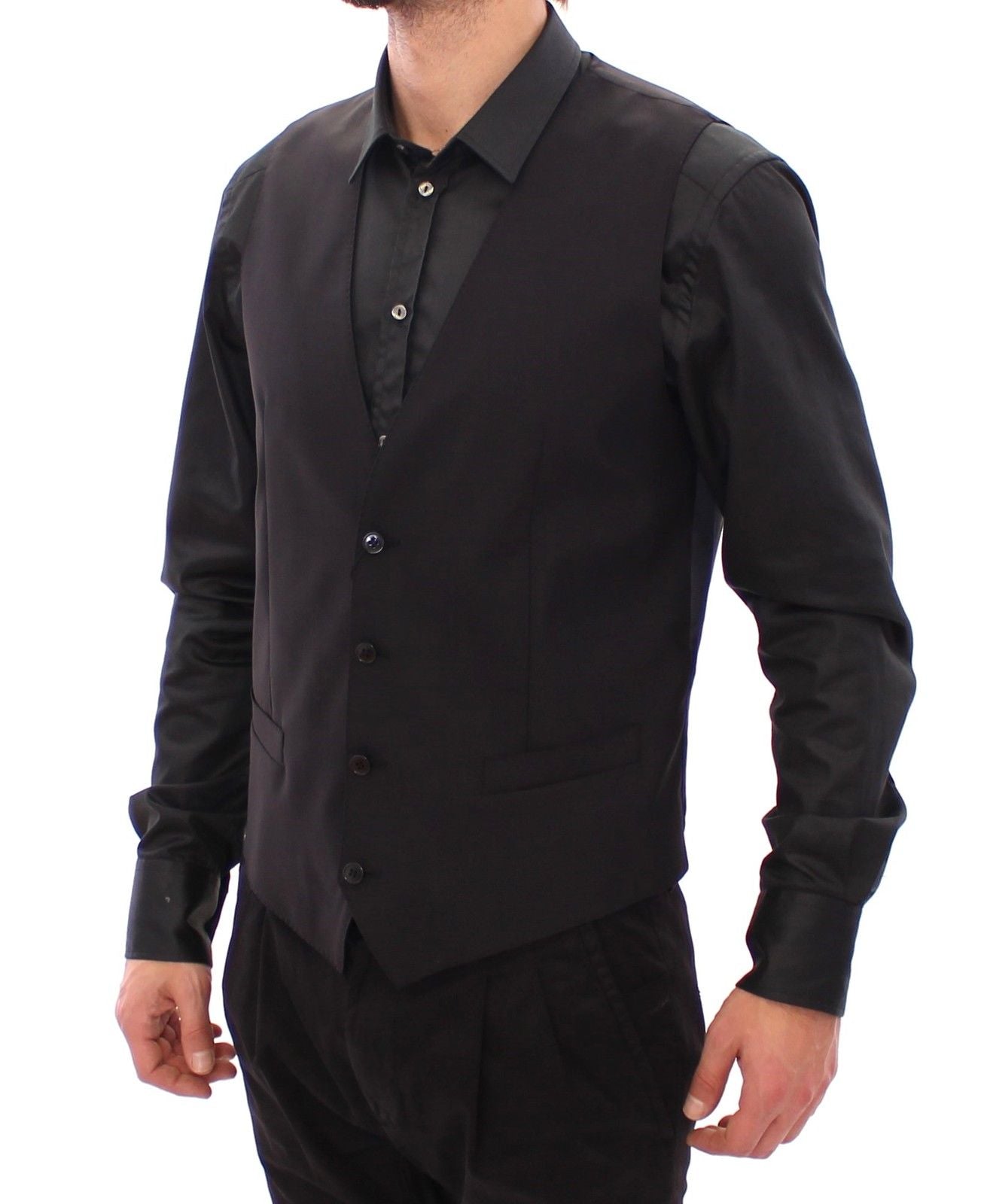 Blaue Woll-Stretchweste Gilet Weste