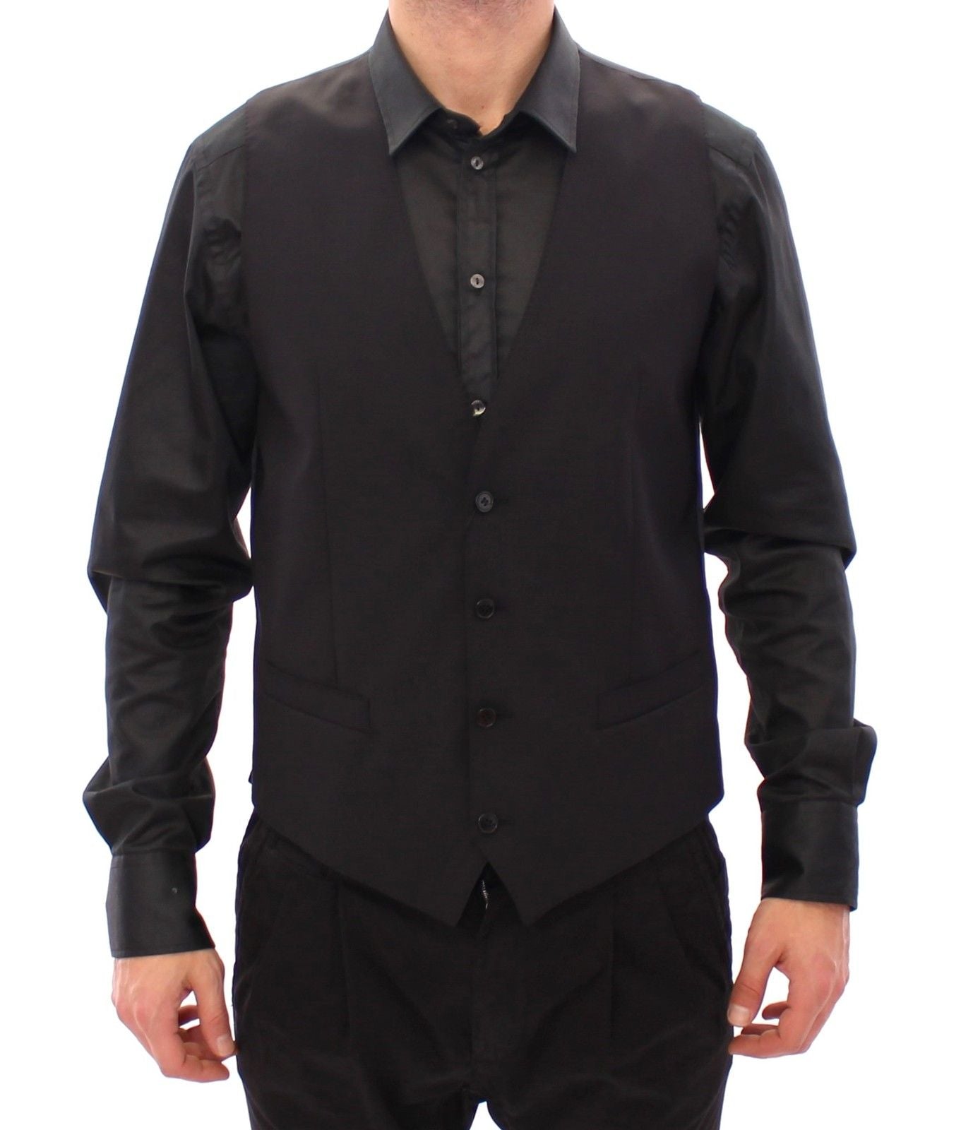 Blaue Woll-Stretchweste Gilet Weste