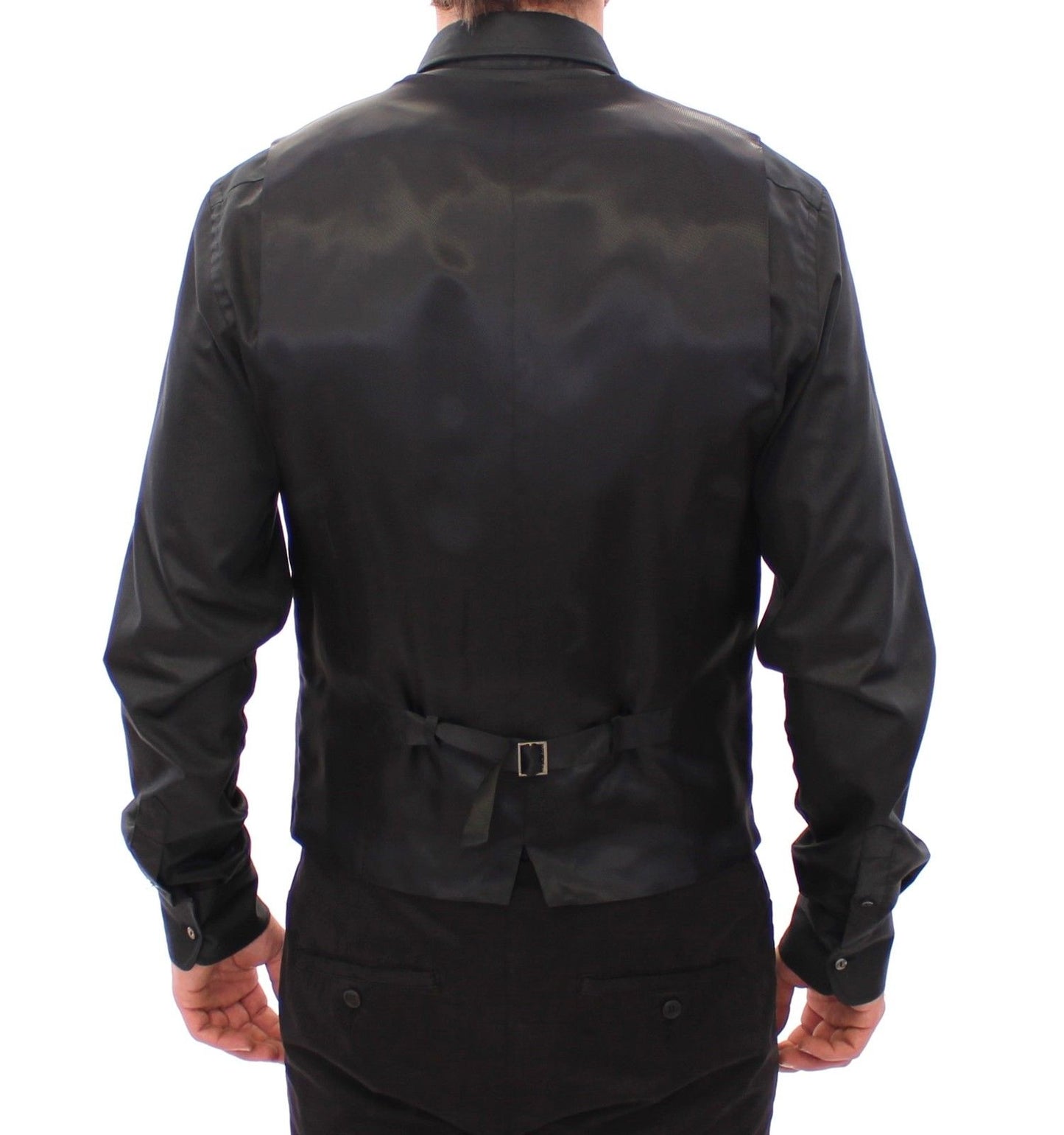 Schwarze Wollweste Logo Gilet Weste