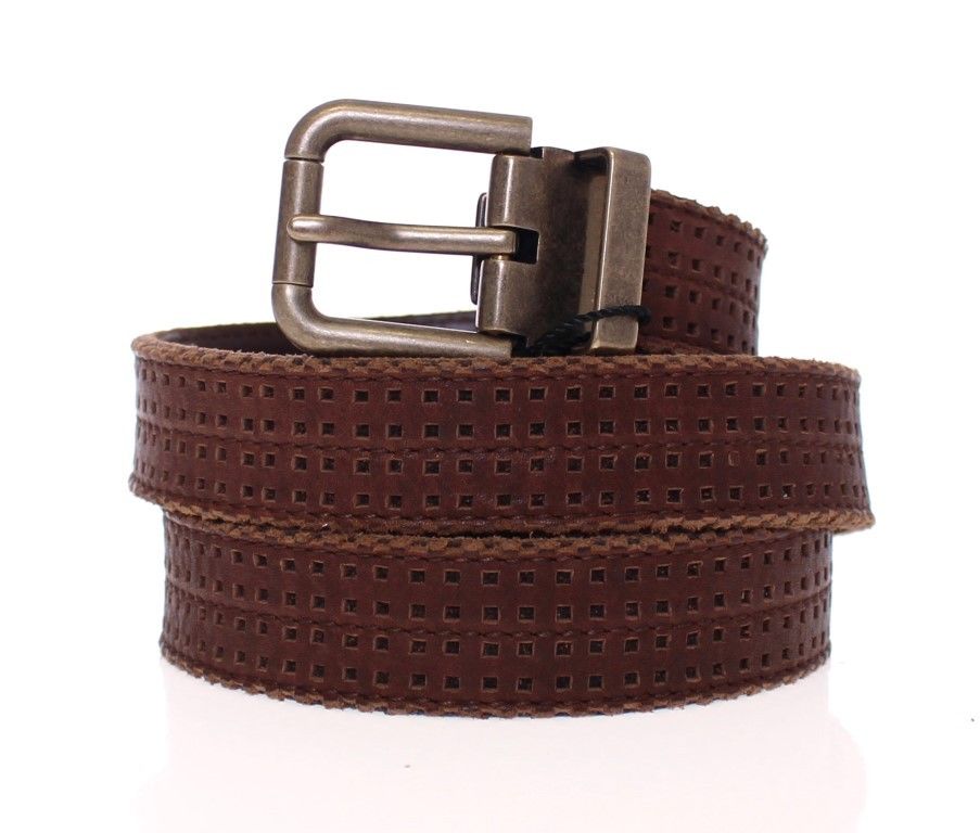 Brauner Ledergürtel mit Logo