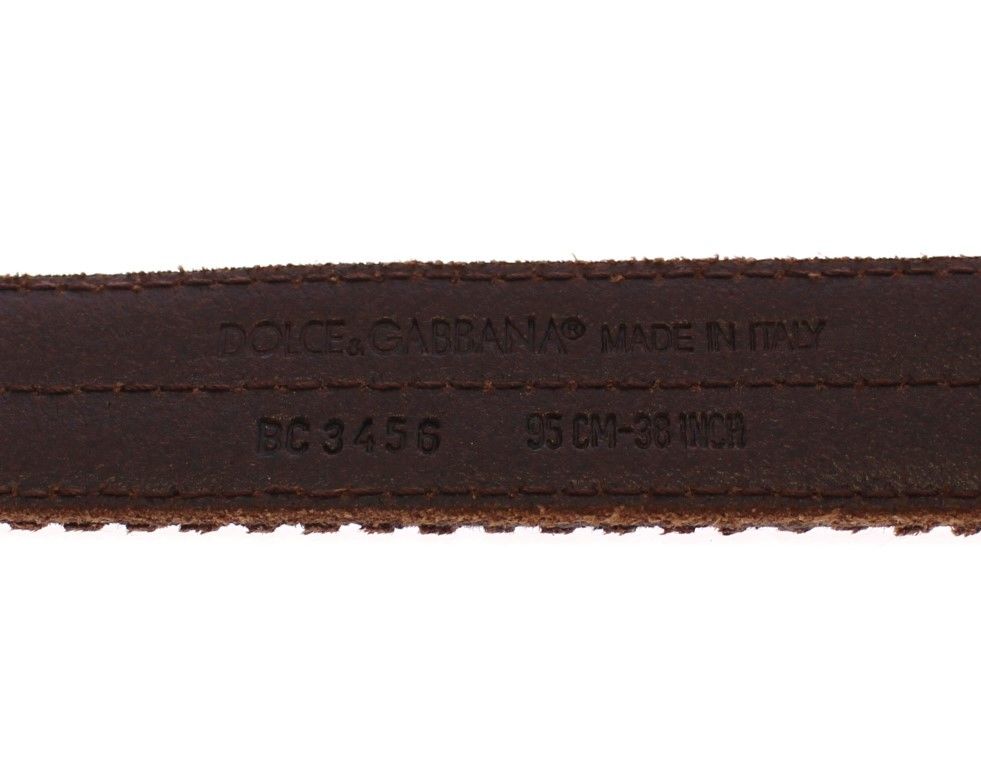 Brauner Ledergürtel mit Logo