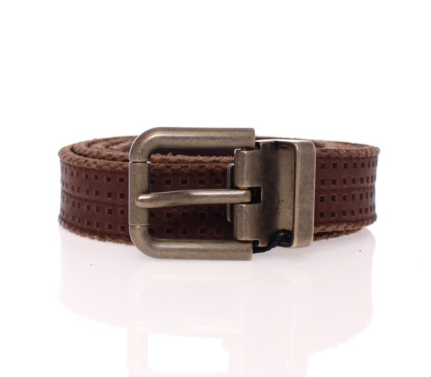 Brauner Ledergürtel mit Logo