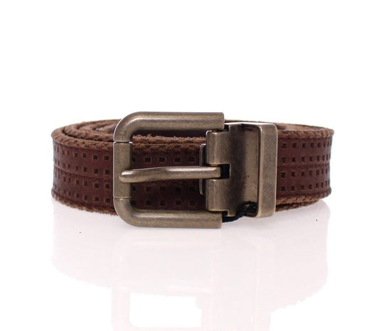 Brauner Ledergürtel mit Logo