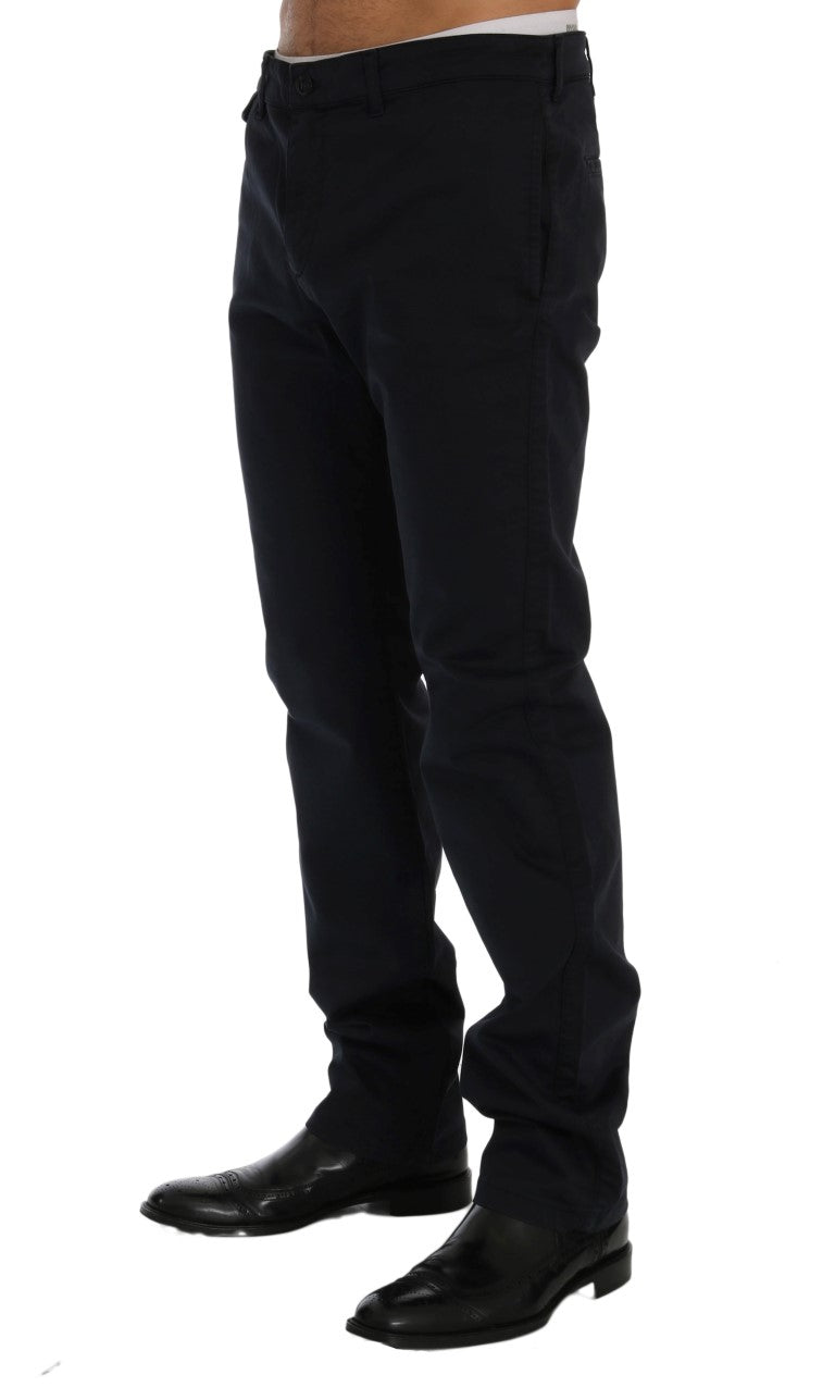 Blaue Baumwoll-Stretch-Chino-Hose